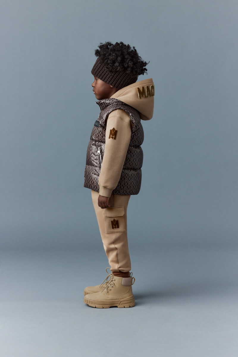 Mackage Charlee Lustrous Light Down Puffer Väst Barn Kaffe | OLJHT-1827
