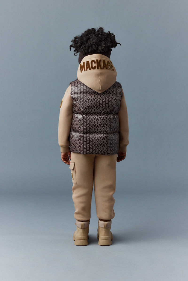 Mackage Charlee Lustrous Light Down Puffer Väst Barn Kaffe | OLJHT-1827