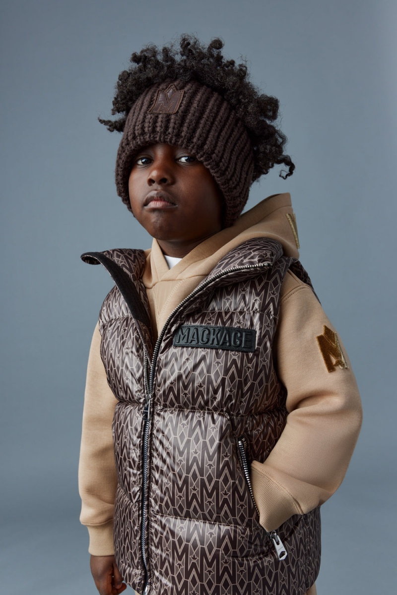 Mackage Charlee Lustrous Light Down Puffer Väst Barn Kaffe | OLJHT-1827
