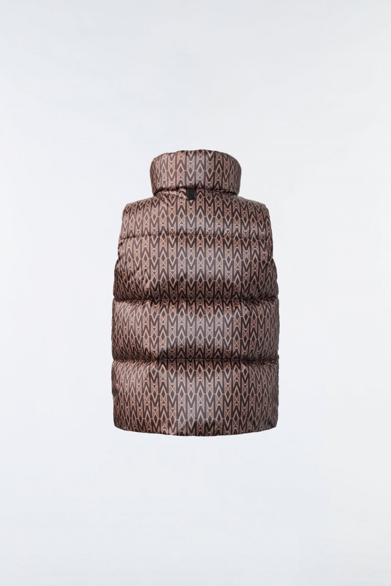 Mackage Charlee Lustrous Light Down Puffer Väst Barn Kaffe | JFNWX-8102