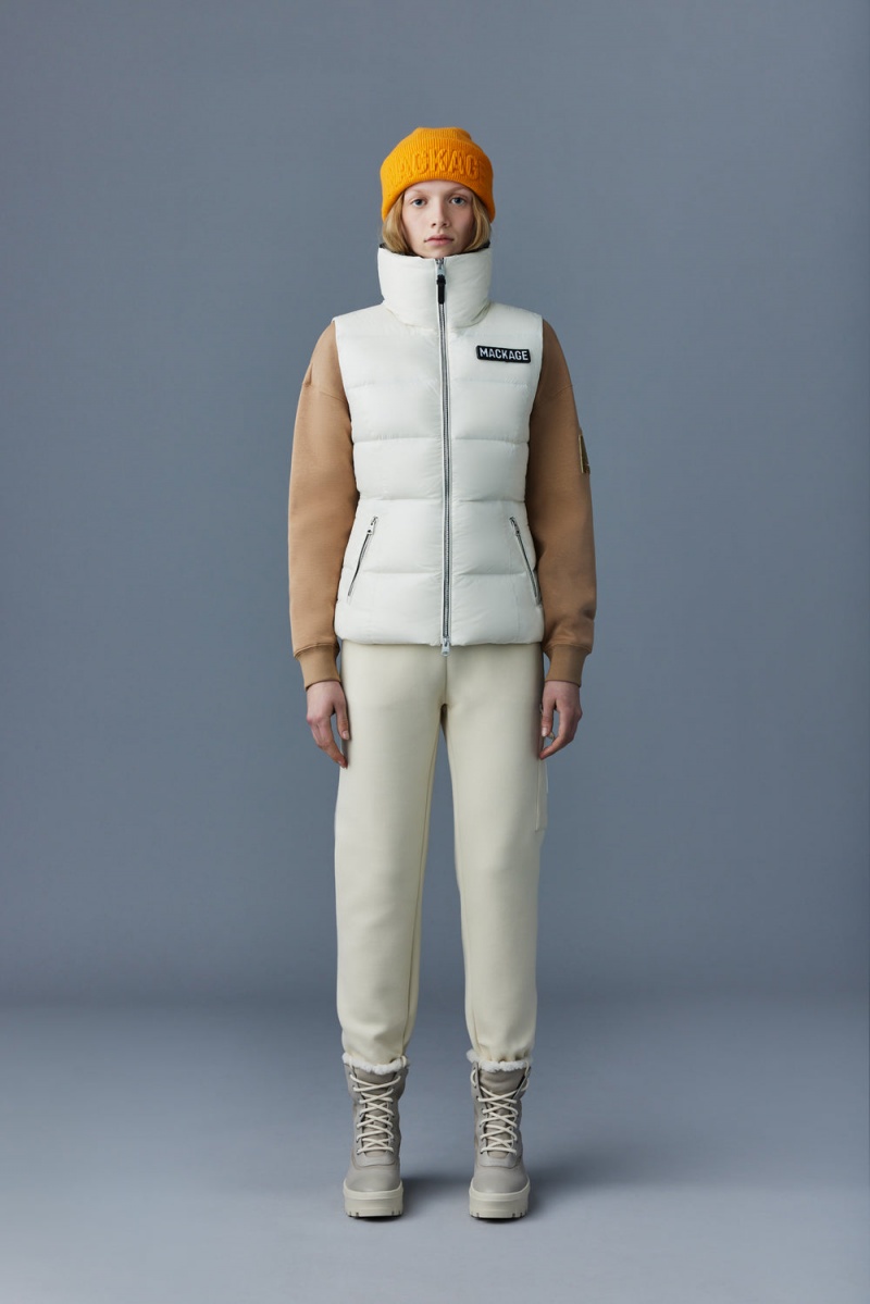 Mackage Chaya Lustrous Light Down Väst Dam Grädde | DVIOP-0257