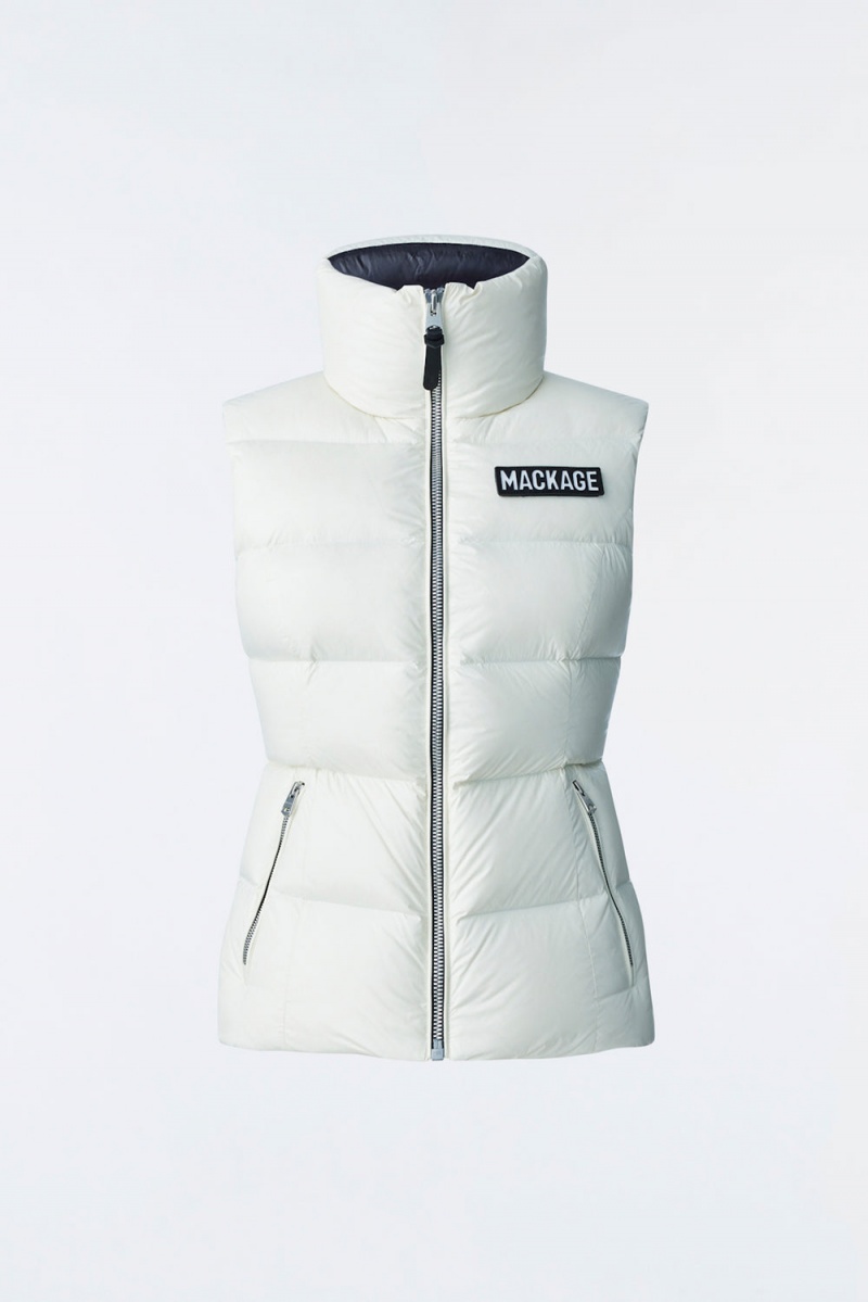 Mackage Chaya Lustrous Light Down Väst Dam Grädde | DVIOP-0257