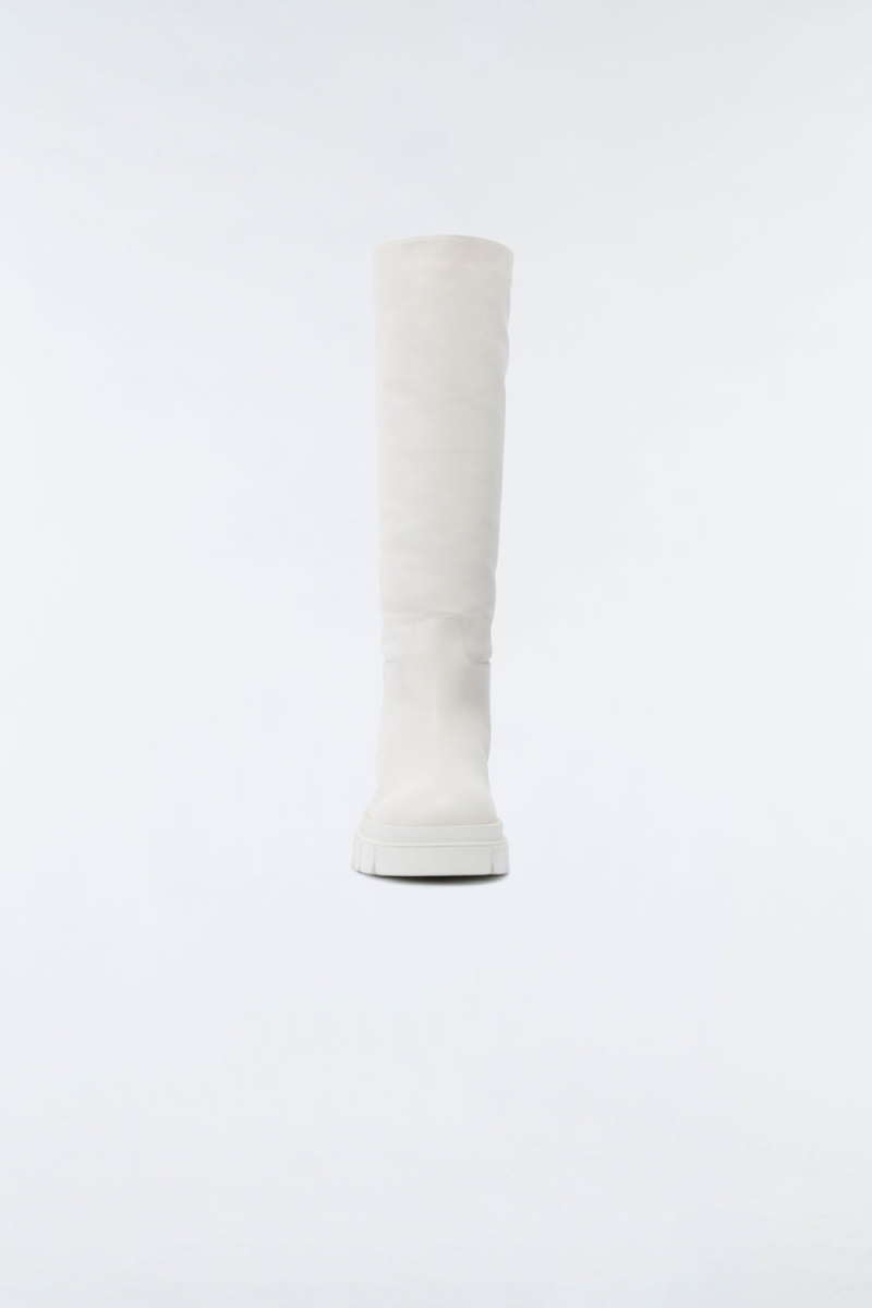 Mackage Commander Shearling-Fodrade Lug Sole (R) Läder Fodrade Stövlar Dam Grädde | PUCTD-4506