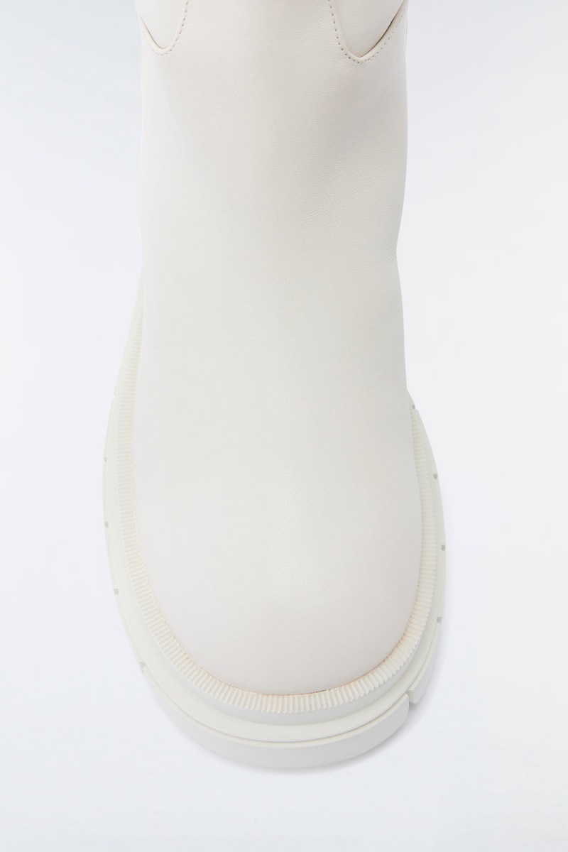 Mackage Commander Shearling-Fodrade Lug Sole (R) Läder Fodrade Stövlar Dam Grädde | PUCTD-4506