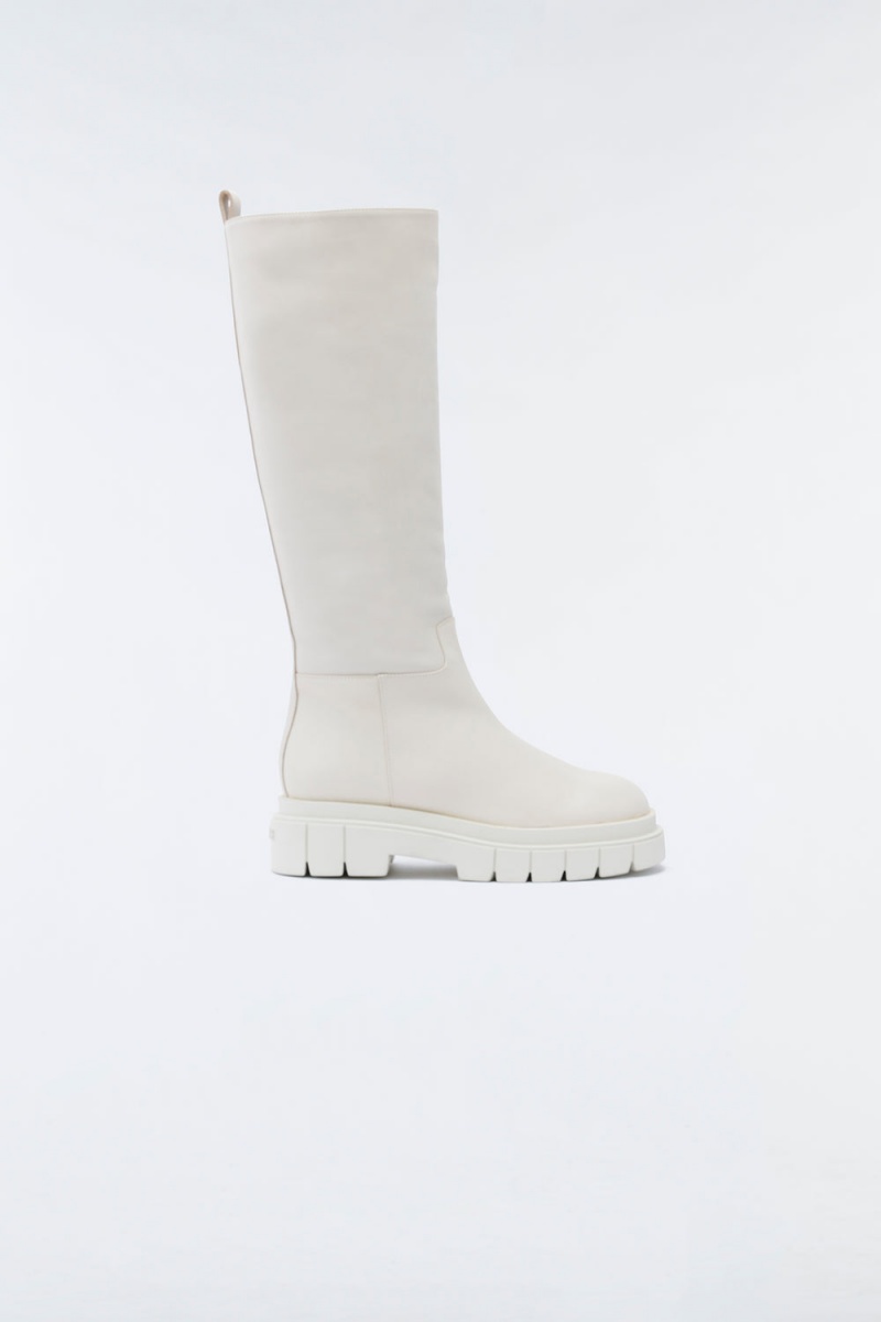 Mackage Commander Shearling-Fodrade Lug Sole (R) Läder Fodrade Stövlar Dam Grädde | PUCTD-4506