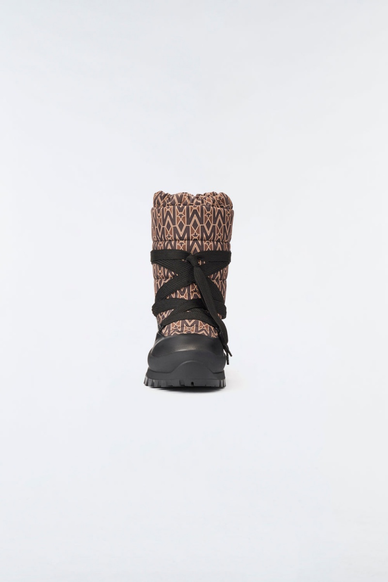 Mackage Conquer Re-Stop Monogram Shearling-Fodrade Stövletter Dam Kaffe | XQANL-7029