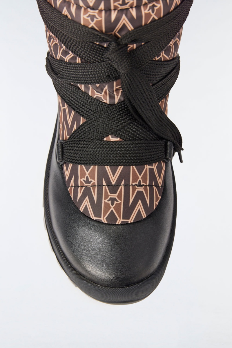 Mackage Conquer Re-Stop Monogram Shearling-Fodrade Stövletter Dam Kaffe | XQANL-7029