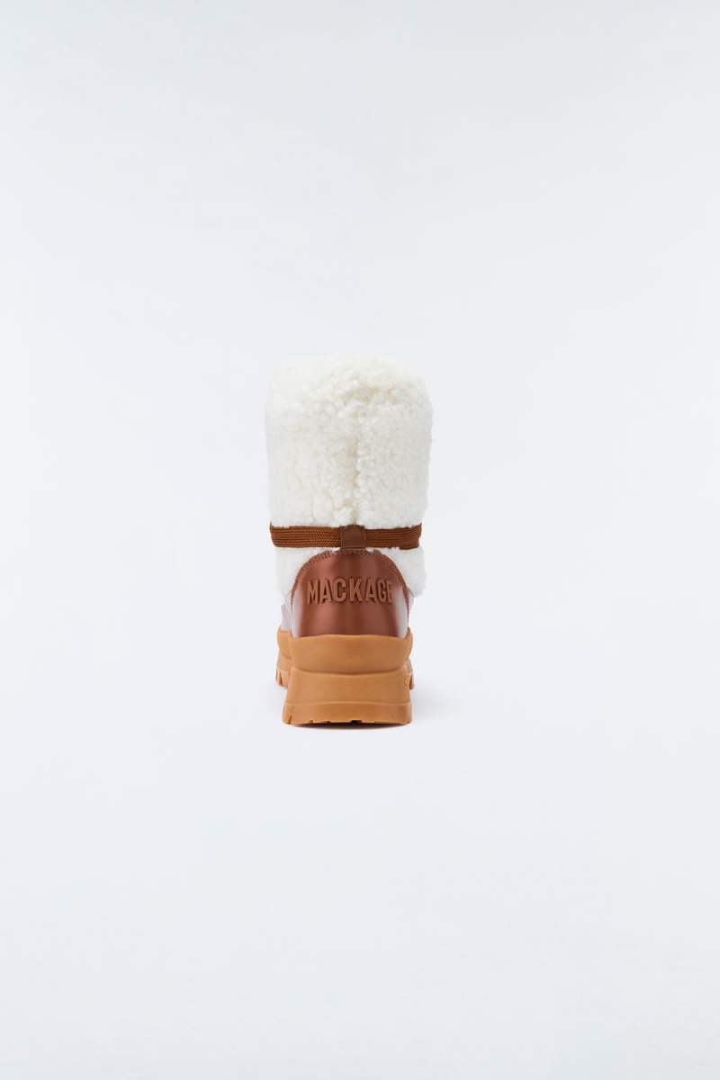 Mackage Conquer Shearling Stövletter Dam Grädde | UTING-0296