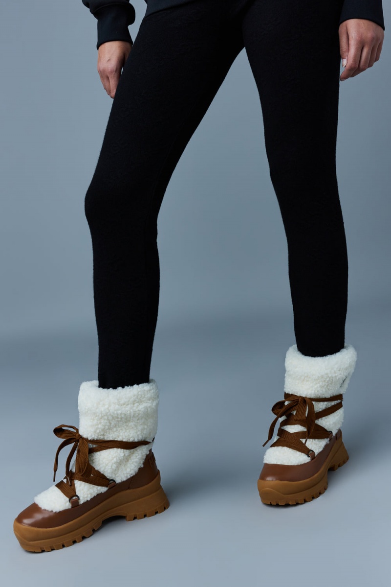 Mackage Conquer Shearling Stövletter Dam Grädde | UTING-0296