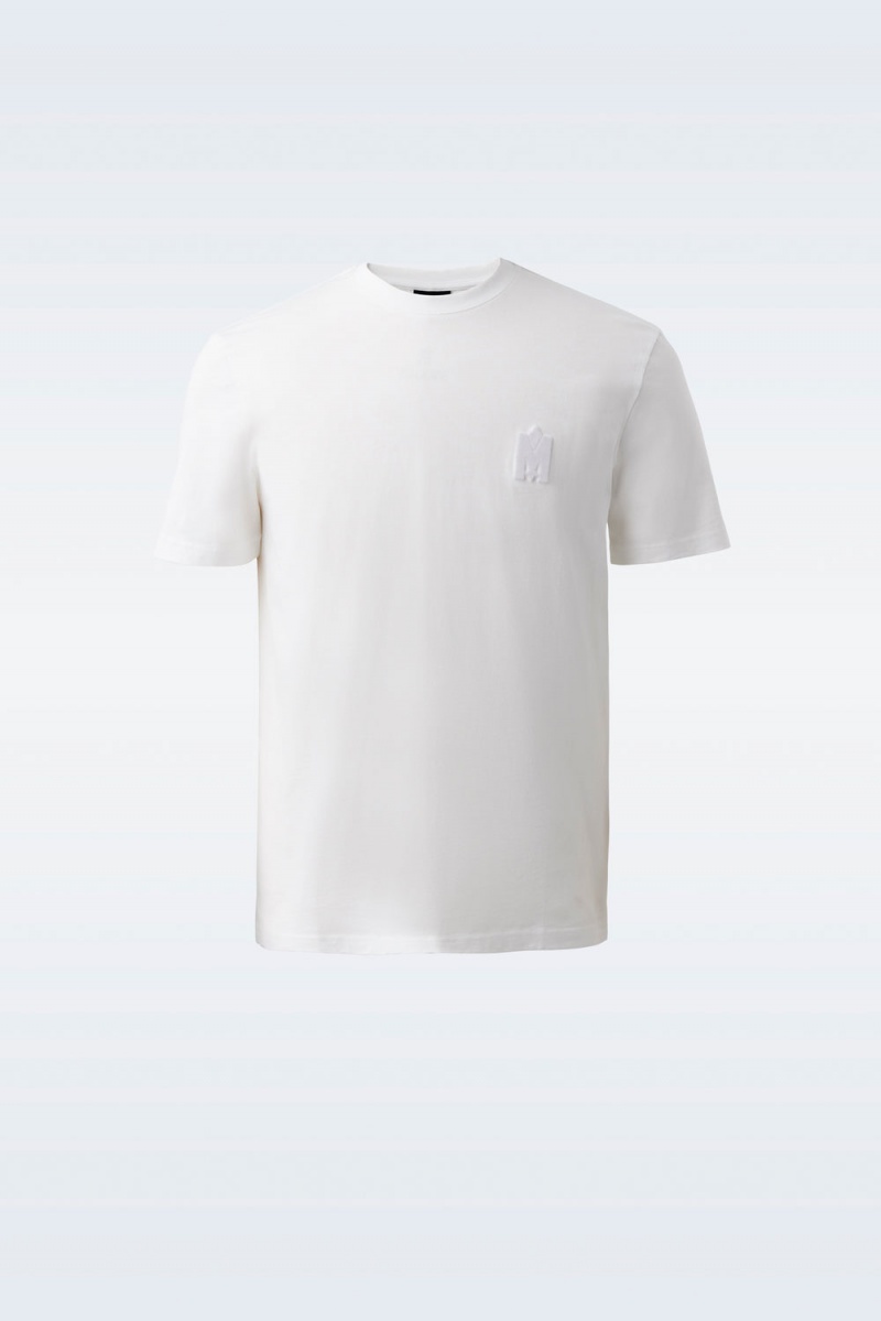 Mackage Dev Velvet Logo T-shirt Herr Vita | YUPSI-7036