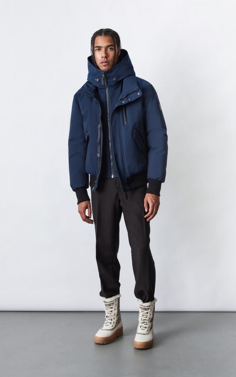 Mackage Dixon 2-In-1 Down Hooded Bib Bomberjacka Herr Marinblå | XUKEL-2517
