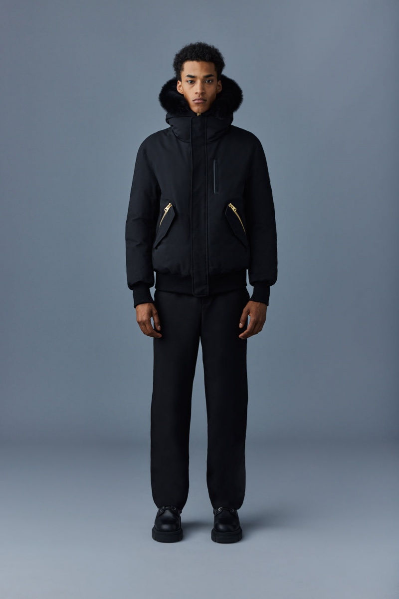 Mackage Dixon 2-In-1 Nordic Tech Down Blue Fox Fur Bomberjacka Herr Svarta | SJLUQ-1809