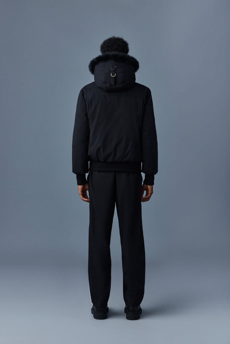 Mackage Dixon 2-In-1 Nordic Tech Down Blue Fox Fur Bomberjacka Herr Svarta | SJLUQ-1809