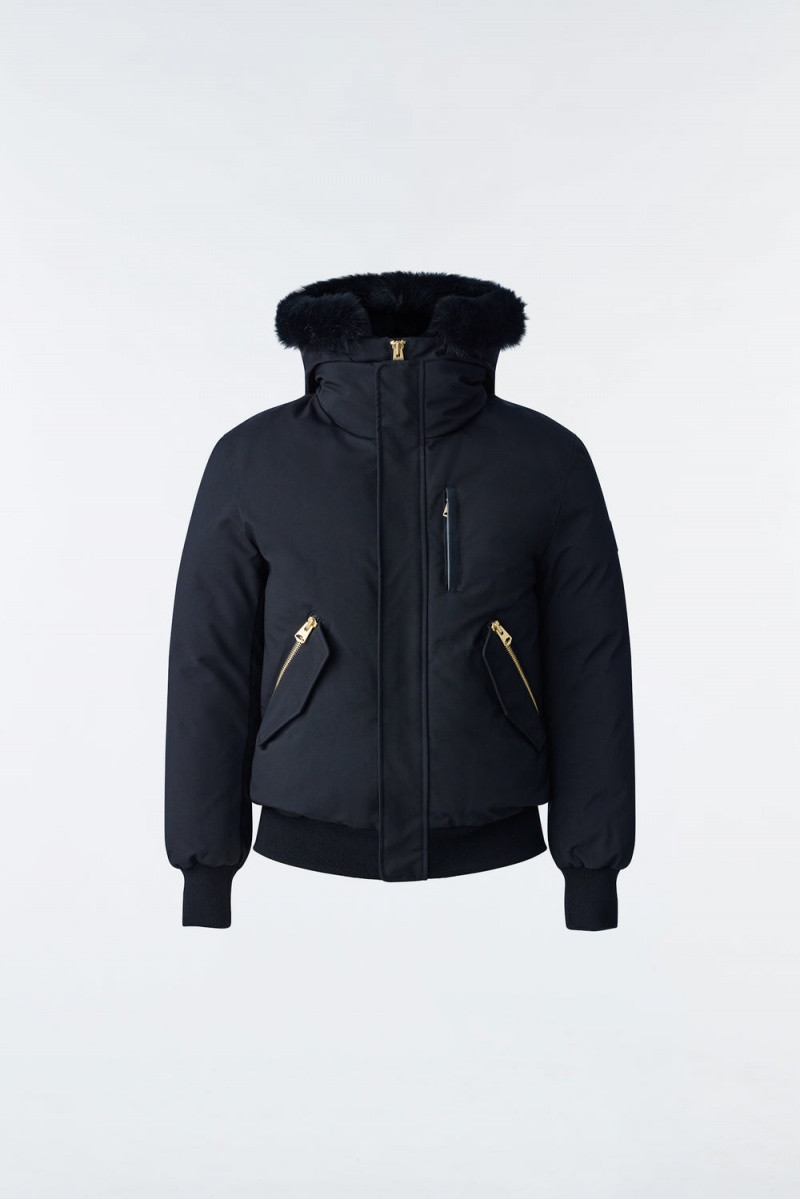 Mackage Dixon 2-In-1 Nordic Tech Down Blue Fox Fur Bomberjacka Herr Svarta | SJLUQ-1809