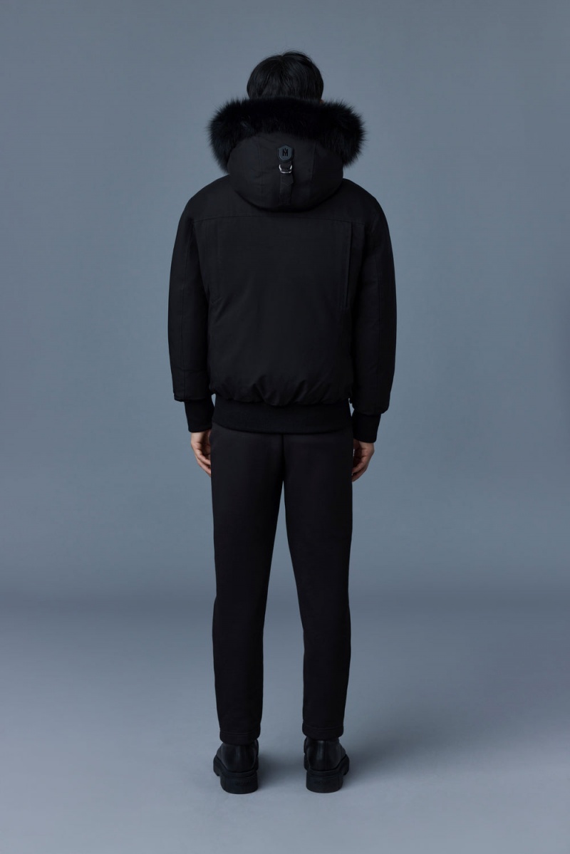 Mackage Dixon 2-In-1 Nordic Tech Down Blue Fox Fur Bomberjacka Herr Svarta | XKPCT-2517