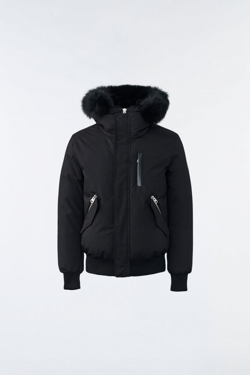 Mackage Dixon 2-In-1 Nordic Tech Down Blue Fox Fur Bomberjacka Herr Svarta | XKPCT-2517