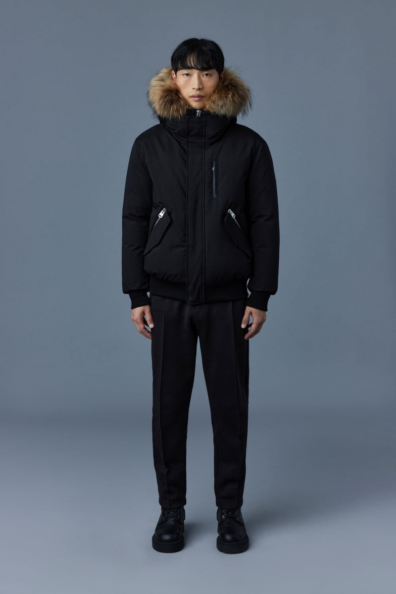Mackage Dixon 2-In-1 Nordic Tech Down Natural Fur Bomberjacka Herr Svarta | BZDGA-7809