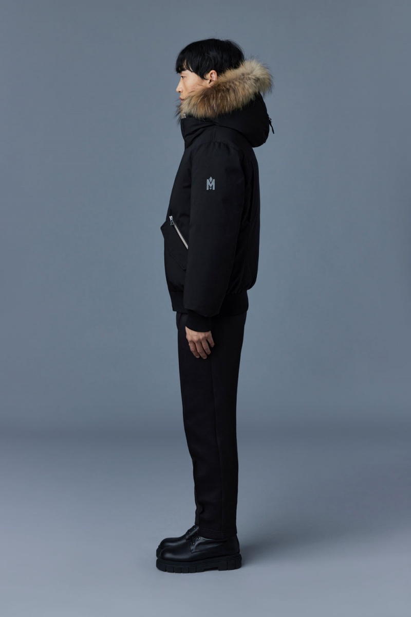 Mackage Dixon 2-In-1 Nordic Tech Down Natural Fur Bomberjacka Herr Svarta | BZDGA-7809