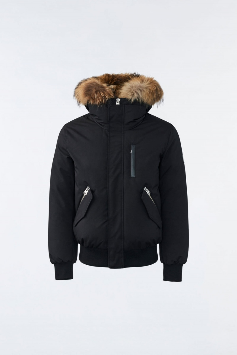 Mackage Dixon 2-In-1 Nordic Tech Down Natural Fur Bomberjacka Herr Svarta | BZDGA-7809