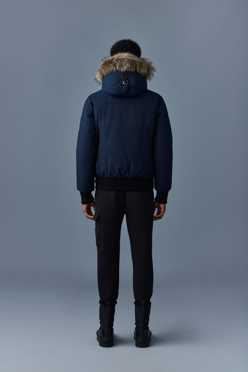 Mackage Dixon 2-In-1 Nordic Tech Down Natural Fur Bomberjacka Herr Marinblå | FMVQB-1834