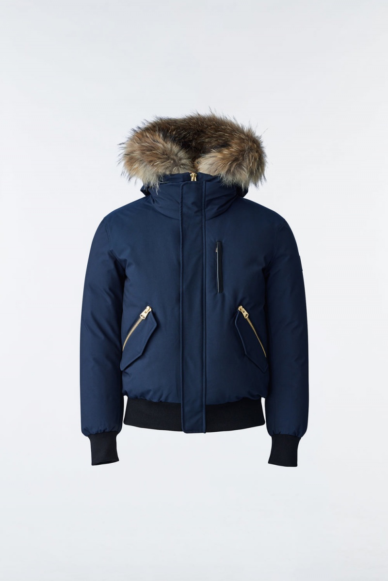 Mackage Dixon 2-In-1 Nordic Tech Down Natural Fur Bomberjacka Herr Marinblå | FMVQB-1834