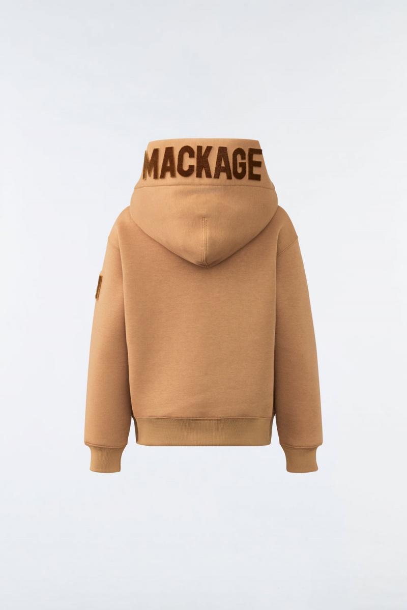 Mackage Dru Double-Face Jersey Hoodie Barn Bruna | EJNKR-3405