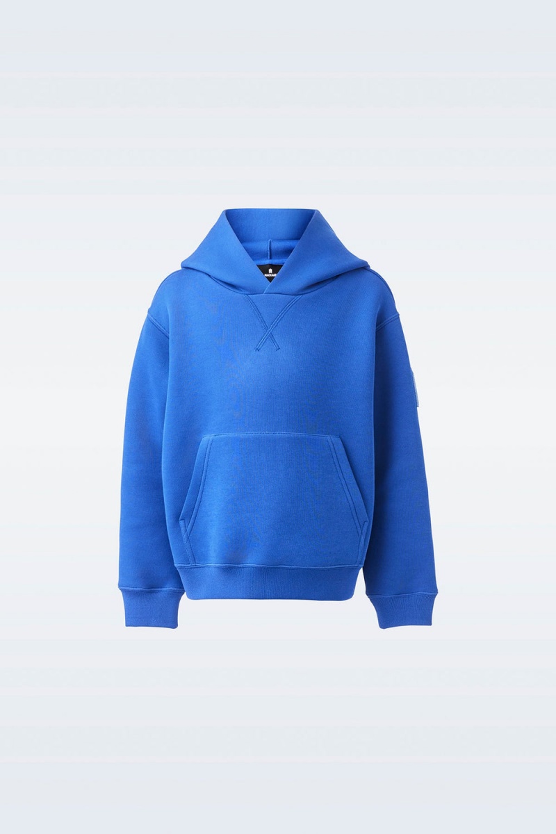 Mackage Dru Double-Face Jersey Hoodie Barn Blå | ZQICD-9065