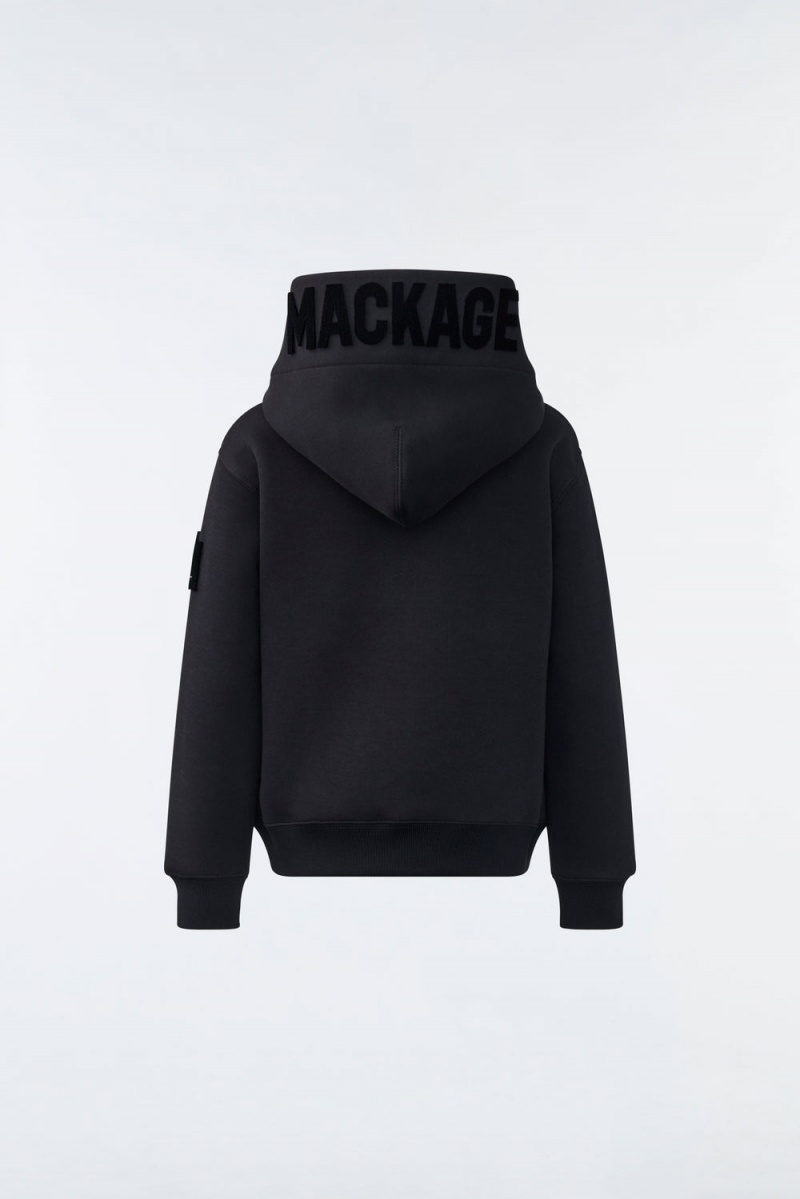 Mackage Dru Double-Face Jersey Hoodie Barn Svarta | HCOMY-9365