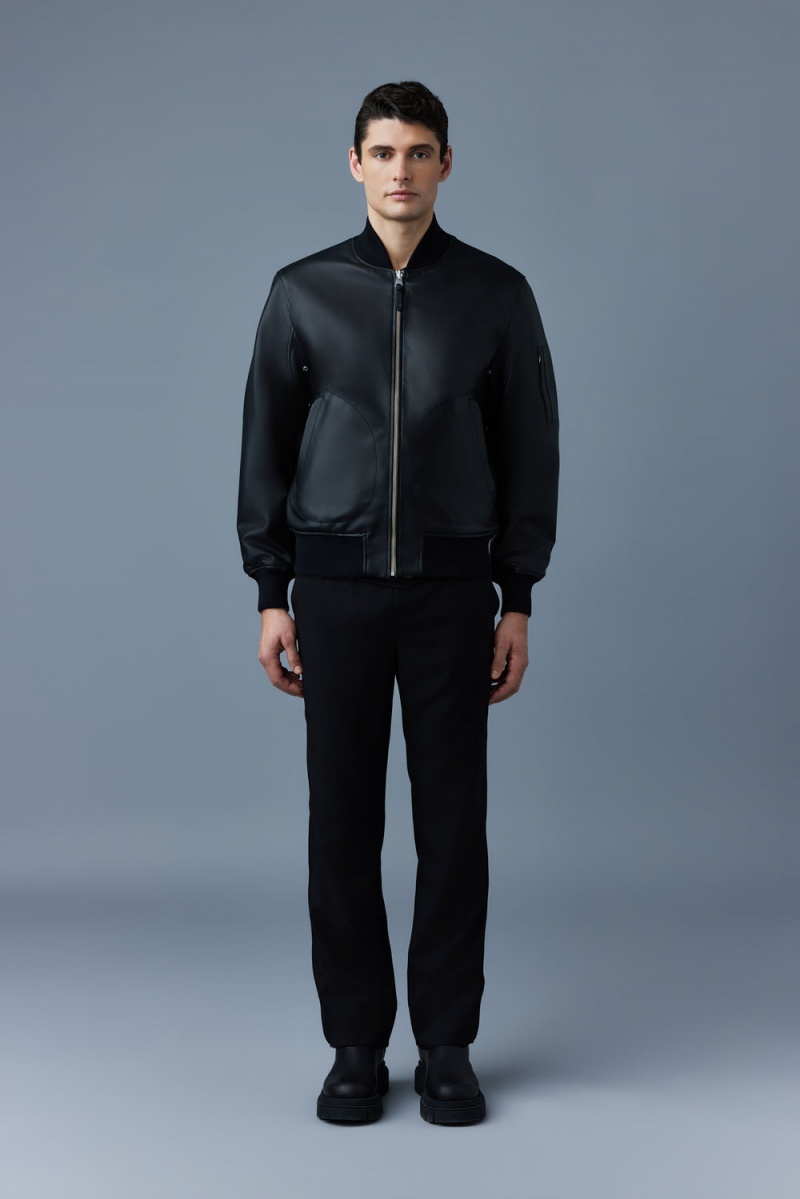 Mackage Easton 2-In-1 Lamb Läder Bomberjacka Herr Svarta | RQVMJ-3018