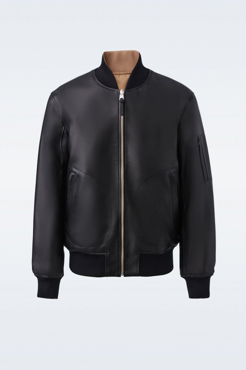 Mackage Easton 2-In-1 Lamb Läder Bomberjacka Herr Svarta | RQVMJ-3018