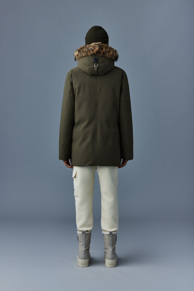 Mackage Edward 2-In-1 Down Hooded Bib And Natural Fur Parkajackor Herr Olivgröna | CAUIQ-3701