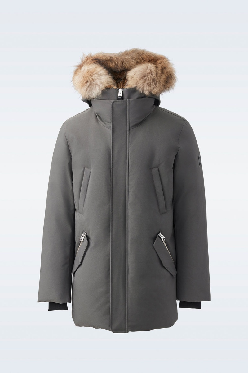 Mackage Edward 2-In-1 Down Hooded Bib And Natural Fur Parkajackor Herr Grå | AFHUN-1860