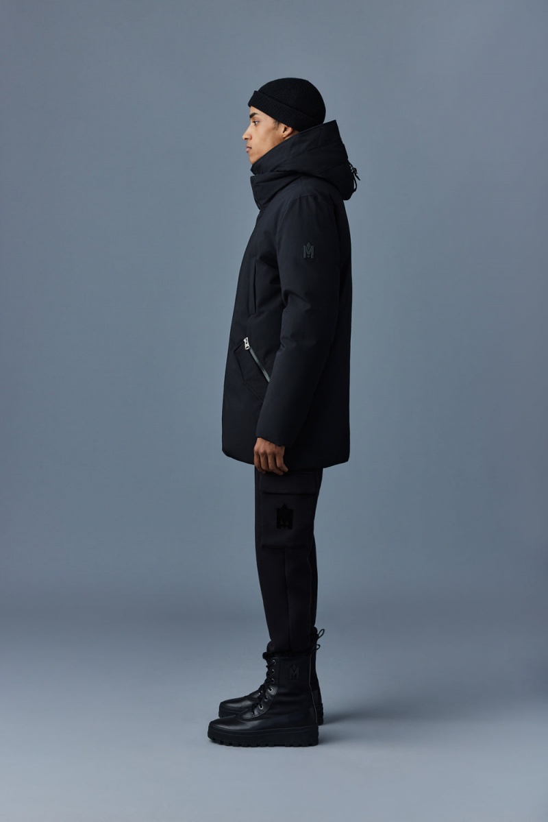 Mackage Edward 2-In-1 Removable Hooded Bib Dunrockar Herr Svarta | QNCKM-9286