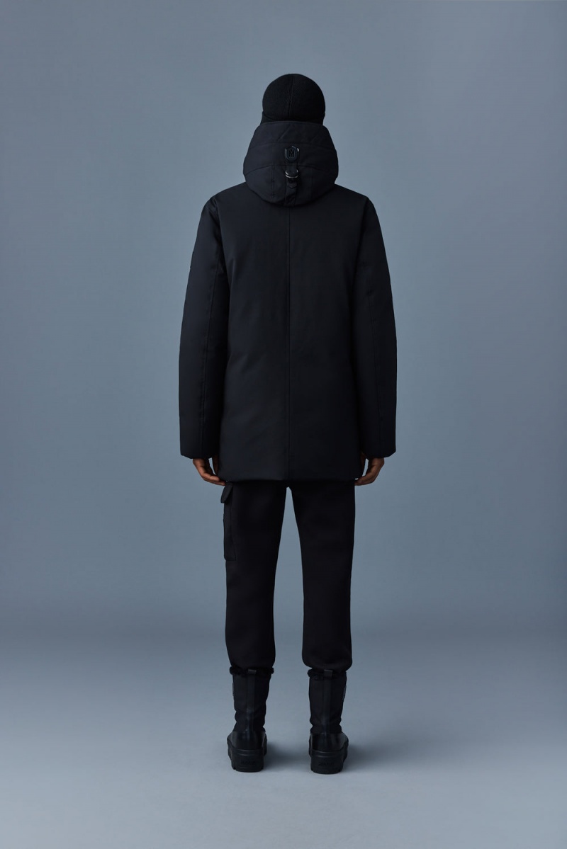 Mackage Edward 2-In-1 Removable Hooded Bib Dunrockar Herr Svarta | QNCKM-9286