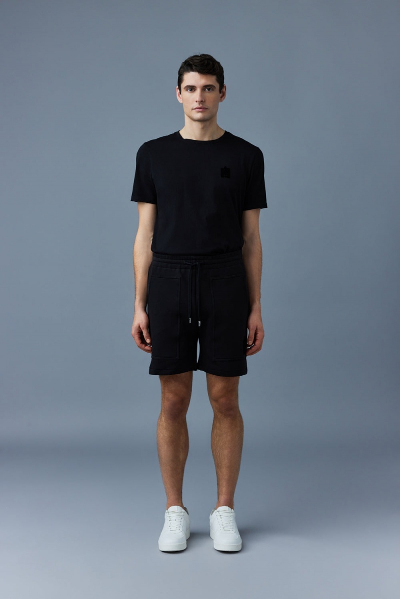 Mackage Elwood Double Face Jersey Bermuda Shorts Herr Svarta | LTUCN-0943
