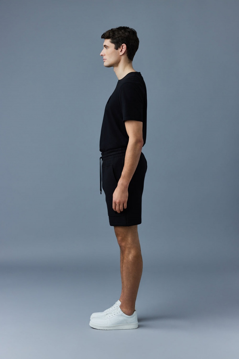 Mackage Elwood Double Face Jersey Bermuda Shorts Herr Svarta | LTUCN-0943