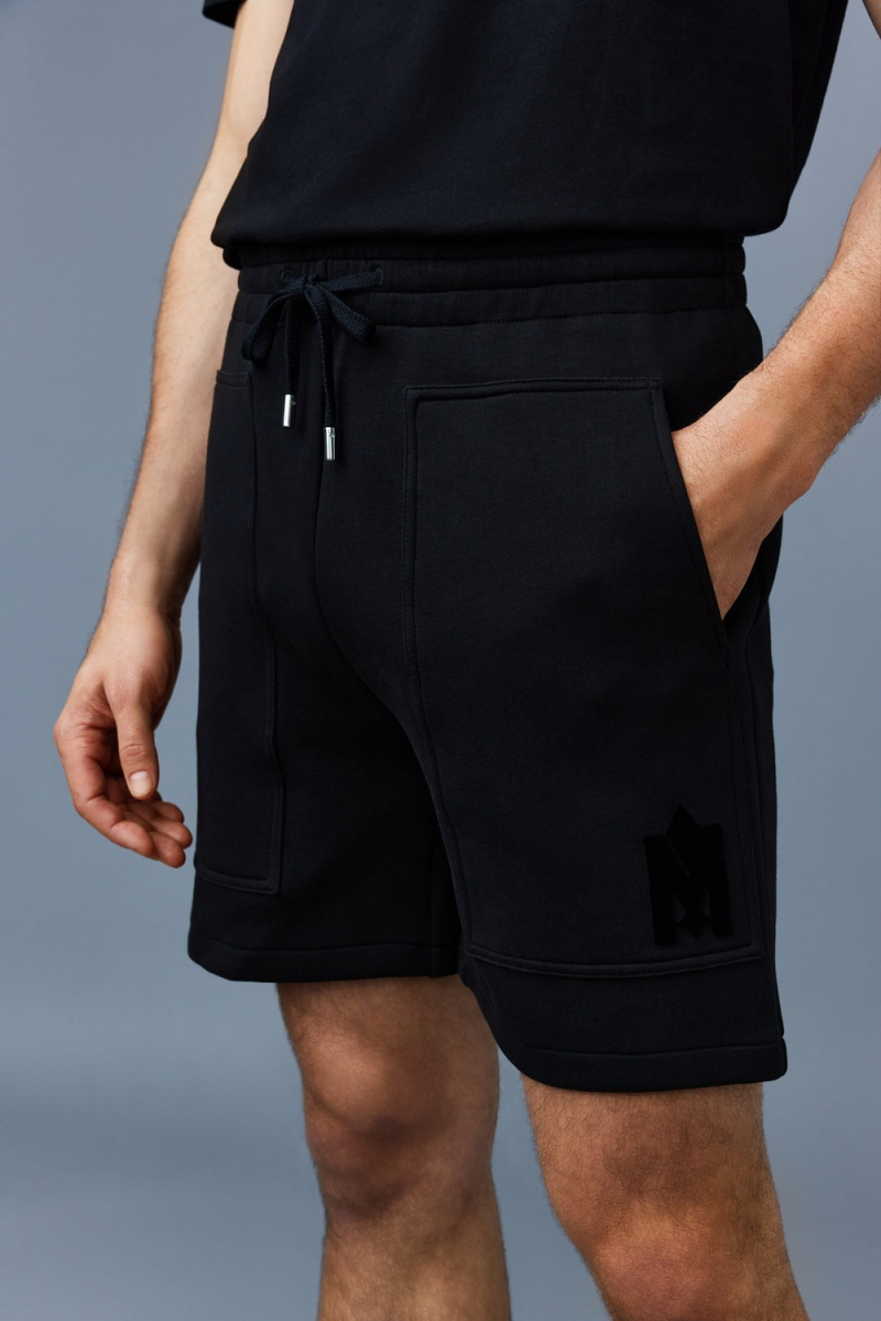 Mackage Elwood Double Face Jersey Bermuda Shorts Herr Svarta | LTUCN-0943