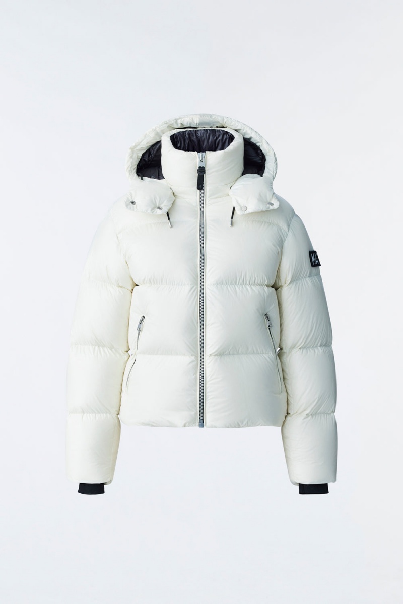 Mackage Evie Lustrous Light Hood Dunjackor Dam Grädde | UNZEW-7932