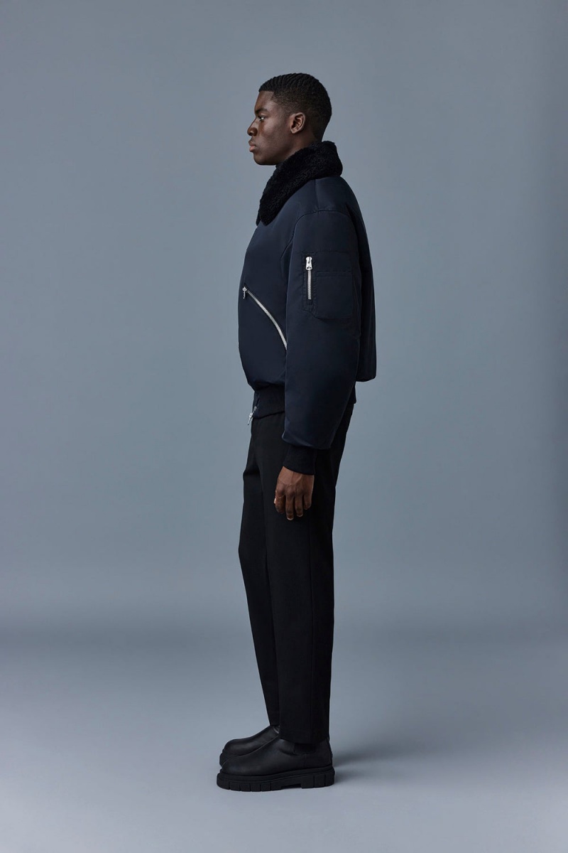 Mackage Francis Down Shearling Collar Bomberjacka Herr Svarta | WFRAM-2470