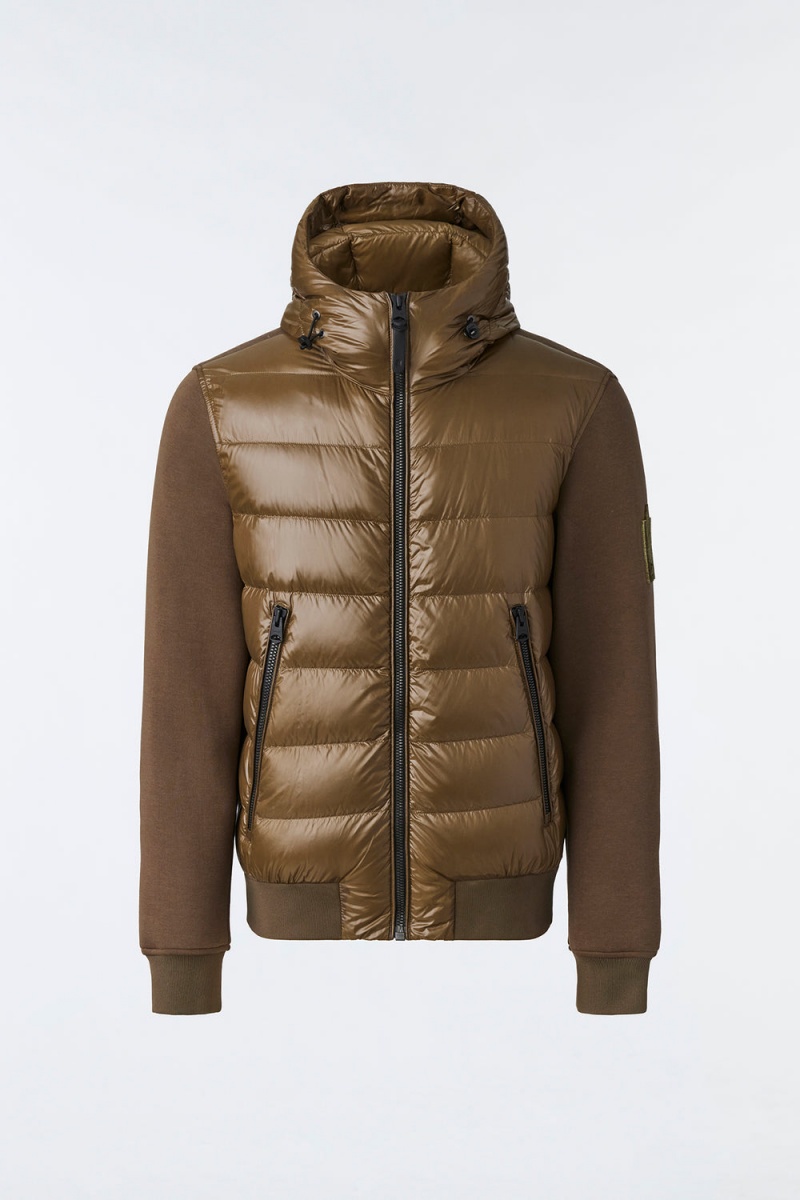 Mackage Frank Double-Face Jersey Hood Bomberjacka Herr Olivgröna | GPBKS-0823