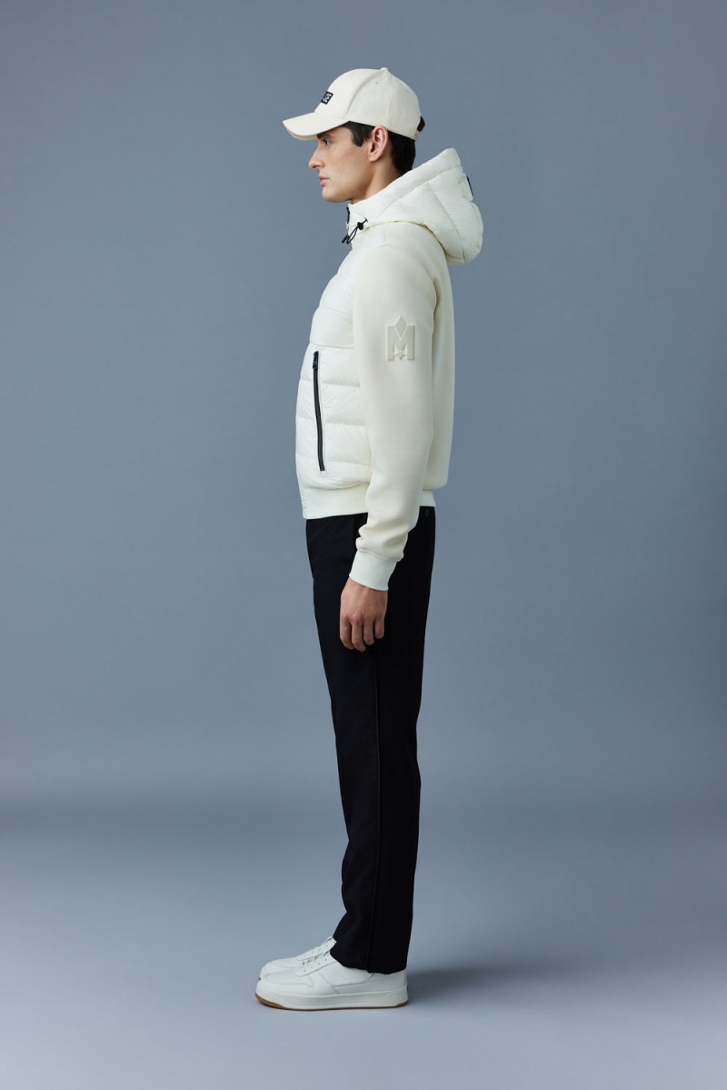 Mackage Frank Double-Face Jersey Hood Bomberjacka Herr Grädde | SHABJ-9875