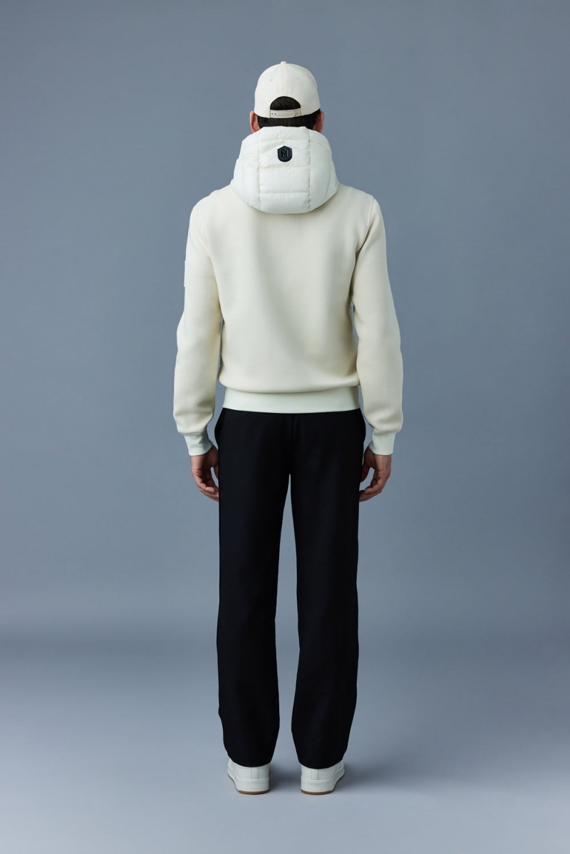 Mackage Frank Double-Face Jersey Hood Bomberjacka Herr Grädde | SHABJ-9875