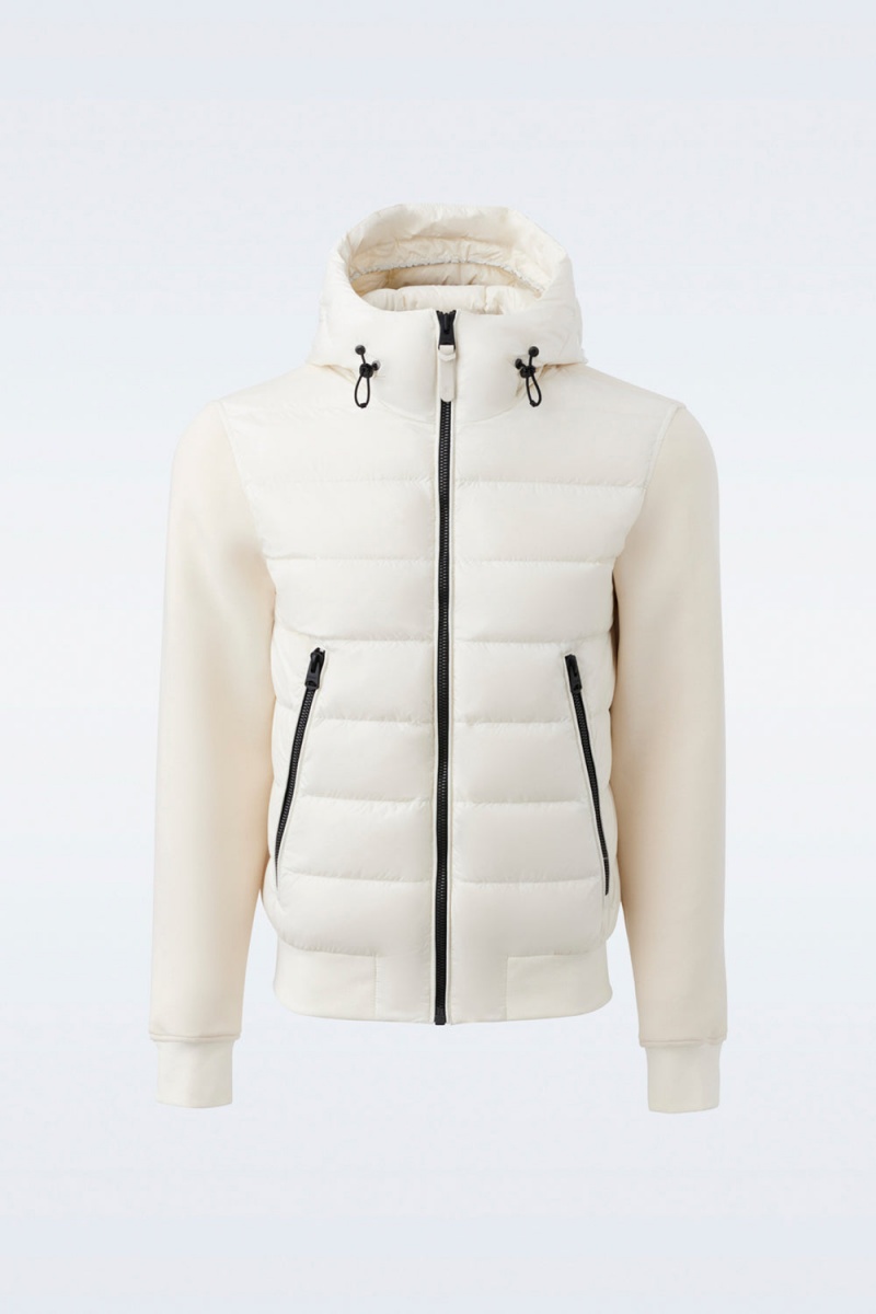 Mackage Frank Double-Face Jersey Hood Bomberjacka Herr Grädde | SHABJ-9875
