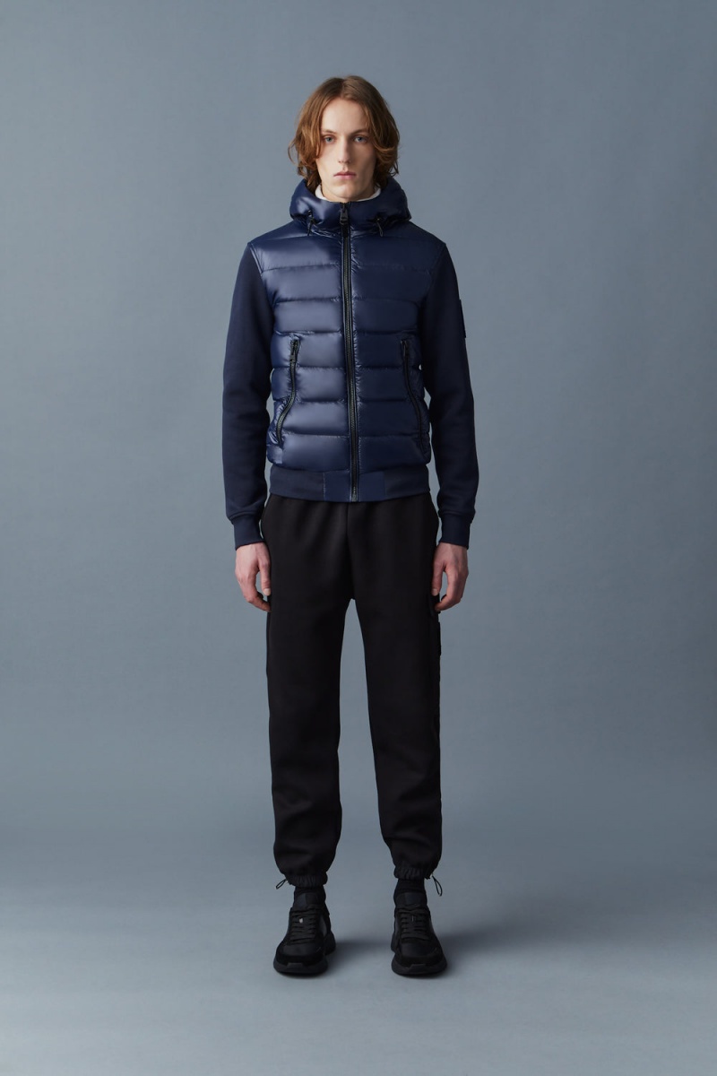 Mackage Frank Double-Face Jersey Hood Bomberjacka Herr Marinblå | MHVGO-7430
