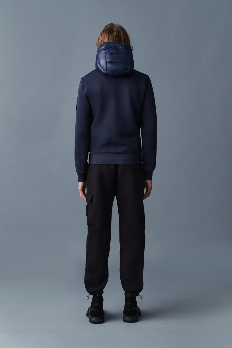 Mackage Frank Double-Face Jersey Hood Bomberjacka Herr Marinblå | MHVGO-7430