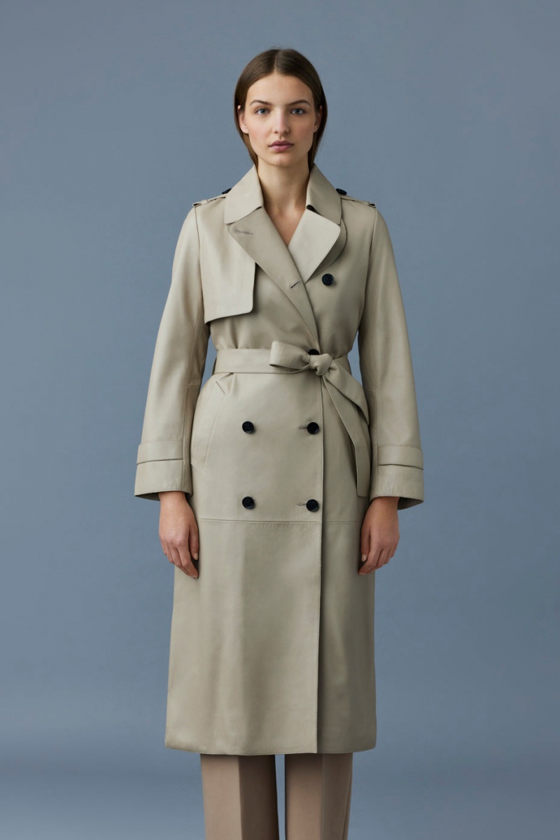 Mackage Gael (R) Läder Belt Trenchcoat Dam Beige | KNFZS-6413