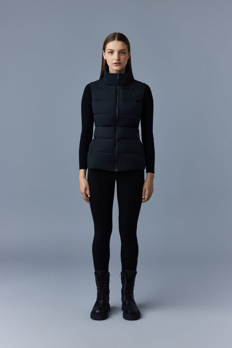 Mackage Gisela Stretch Light Down Stand Collar Väst Dam Svarta | OJAHG-6032