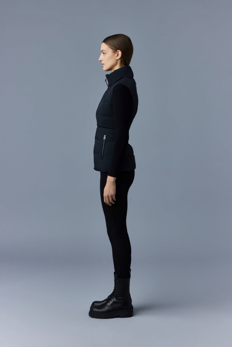 Mackage Gisela Stretch Light Down Stand Collar Väst Dam Svarta | OJAHG-6032