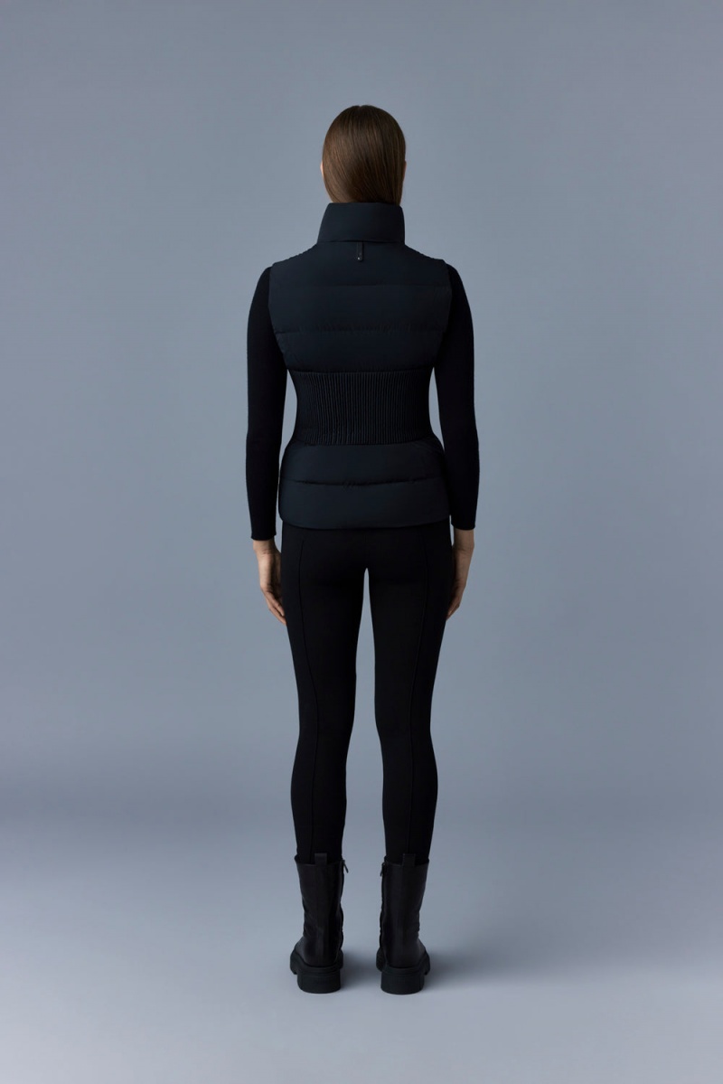 Mackage Gisela Stretch Light Down Stand Collar Väst Dam Svarta | OJAHG-6032