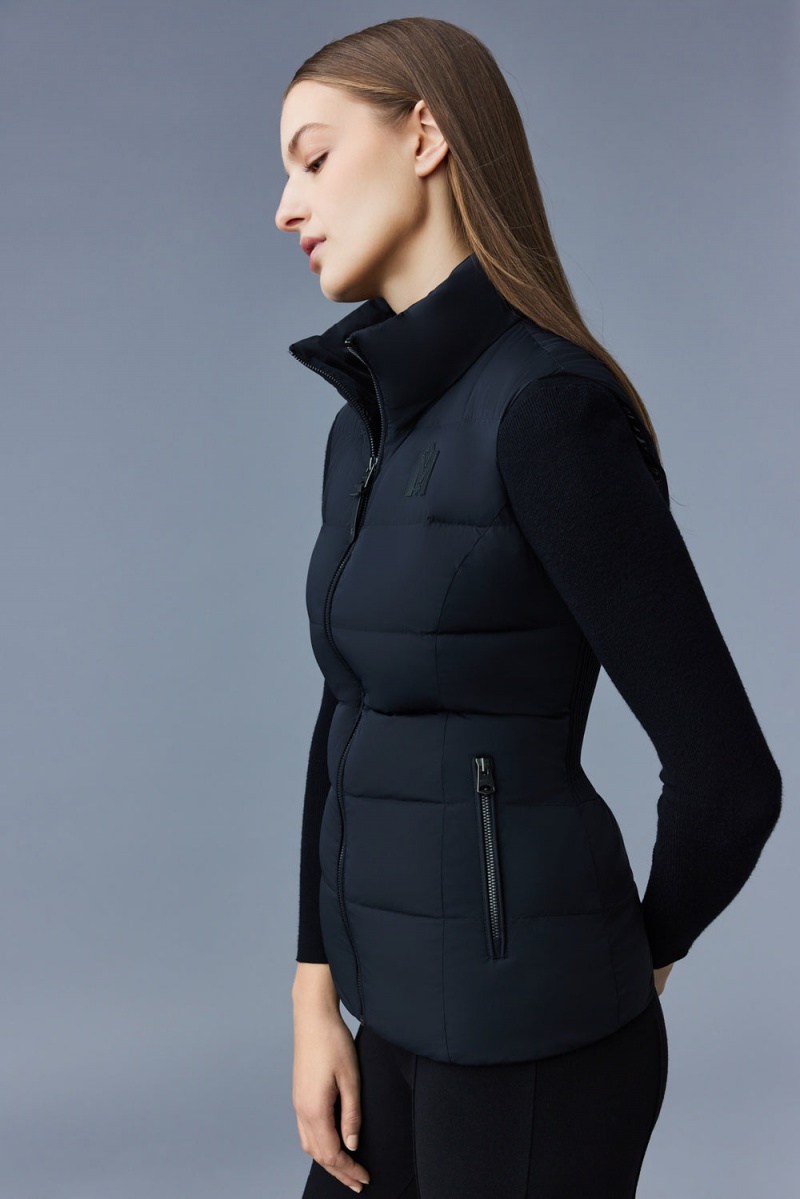 Mackage Gisela Stretch Light Down Stand Collar Väst Dam Svarta | OJAHG-6032